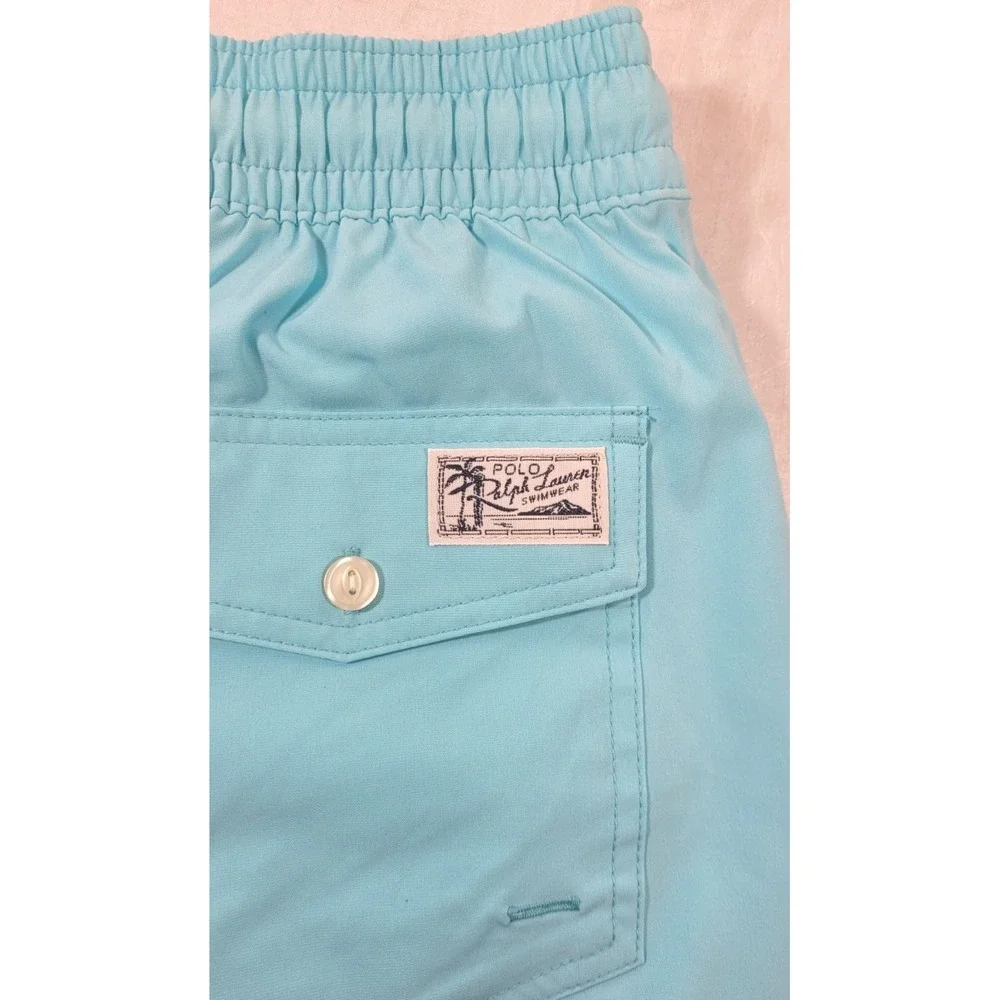 Polo Ralph Lauren Men's Traveler Classic Swim Trunks - Hammond Blue Aqua - M